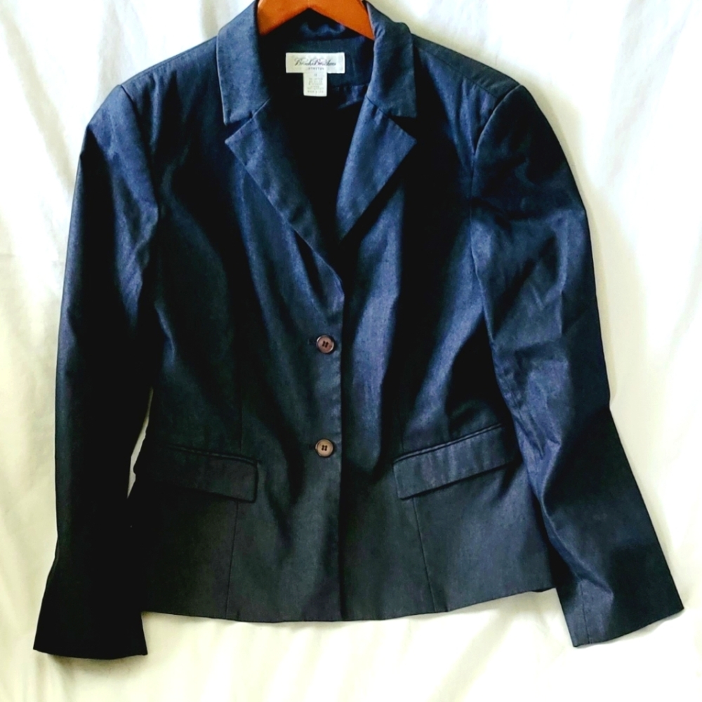 Brooks Brothers Dark Navy Button Front Blazer